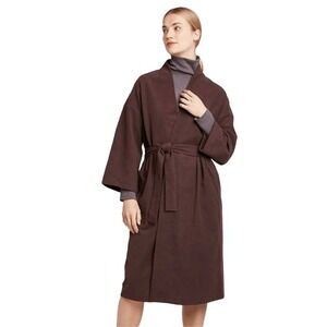 Prologue XL Brown Robe Style Open‎ Front Cardigan Duster Coat